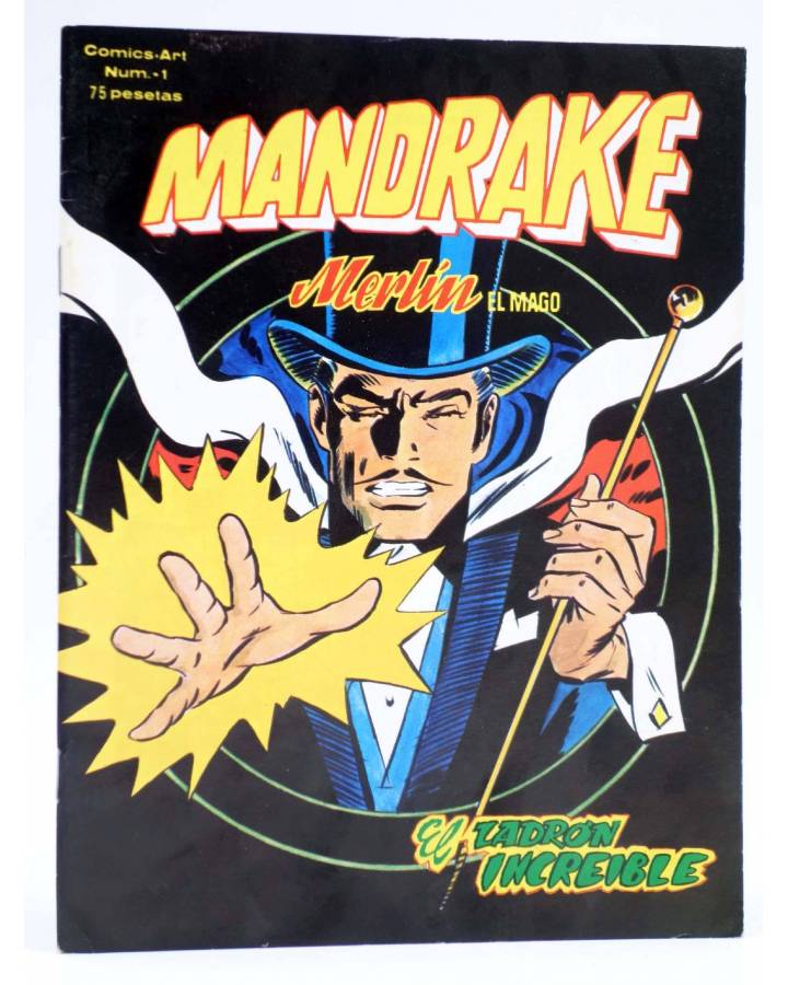 Cubierta de COMICS ART: MANDRAKE. MERLÍN EL MAGO 1. EL LADRÓN INCREÍBLE (Lee Falk / Fred Fredericks) Vértice 1980