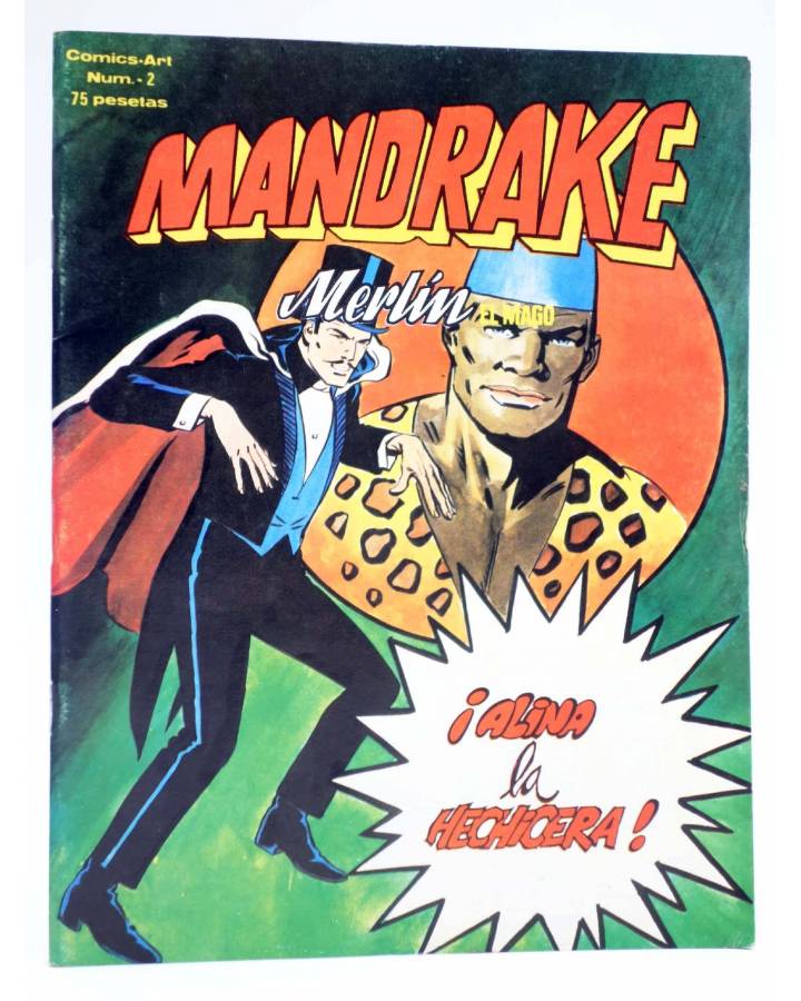 Cubierta de COMICS ART: MANDRAKE. MERLÍN EL MAGO 2. ¡ALINA LA HECHICERA! (Lee Falk / Fred Fredericks) Vértice 1980