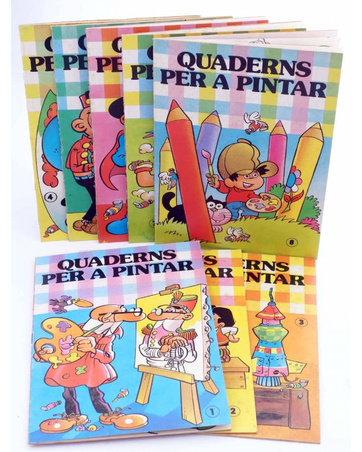 Cubierta de QUADERNS PER PINTAR HEROIS INFANTILS - PEQ 1 A 8. COMPLETA (Jan) Bruguera 1985
