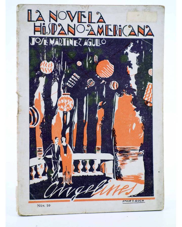Cubierta de LA NOVELA HISPANO AMERICANA 10. ANGELINES (José Martínez Agulló) Valencia 1927