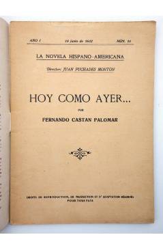 Muestra 1 de LA NOVELA HISPANO AMERICANA 15. HOY COMO AYER (Fernando Castán Palomar) Valencia 1927