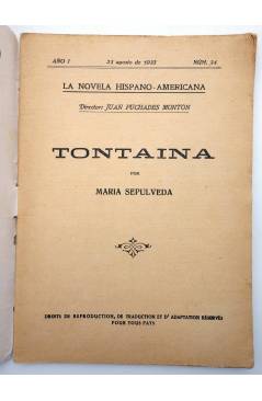 Muestra 1 de LA NOVELA HISPANO AMERICANA 24. TONTAINA (María Sepúlveda) Valencia 1927