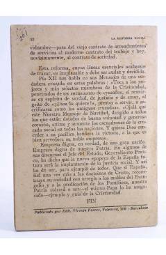 Contracubierta de COLECCIÓN POPULAR FOMENTO SOCIAL 9. REFORMA SOCIAL (Alberto Martín Artajo) Vicente Ferrer 1945