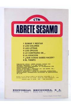 Contracubierta de CTW ÁBRETE SÉSAMO - BARRIO SÉSAMO 1. SUMAR Y RESTAR. Bruguera 1976