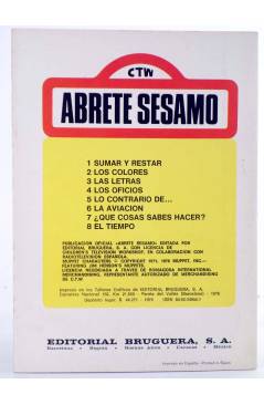 Contracubierta de CTW ÁBRETE SÉSAMO - BARRIO SÉSAMO 3. LAS LETRAS. Bruguera 1976