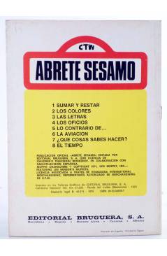 Contracubierta de CTW ÁBRETE SÉSAMO - BARRIO SÉSAMO 6. LA AVIACIÓN. Bruguera 1976