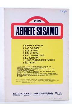 Contracubierta de CTW ÁBRETE SÉSAMO - BARRIO SÉSAMO 8. EL TIEMPO. Bruguera 1976