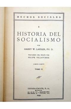 Muestra 1 de HISTORIA DEL SOCIALISMO TOMO II (Harry W. Laidler) Espasa Calpe 1933