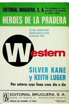 Contracubierta de BRAVO OESTE 717. PROFESIÓN: SUS MUJERES (Silver Kane) Bruguera Bolsilibros 1974