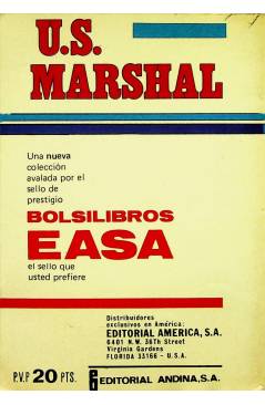 Contracubierta de U.S. MARSHAL 53. VIAJE AL INFIERNO (Ros M. Talbot) Easa 1977