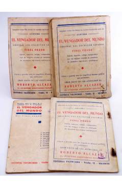 Contracubierta de EL VENGADOR DEL MUNDO. LOTE DE 4 1 2 3 y 4. LOTE DE 4 (Fidel Prado) Valenciana Circa 1940