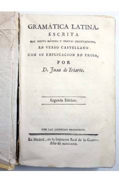 Muestra 1 de GRAMÁTICA LATINA. SEGUNDA EDICIÓN (Juan De Iriarte) La Gazeta 1772
