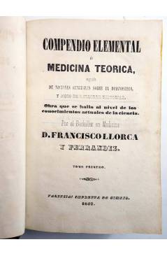 Muestra 1 de COMPENDIO ELEMENTAL DE MEDICINA TEÓRICA TOMOS 1 Y 2 (Francisco Llorca Y Ferrándiz) Gimeno 1842