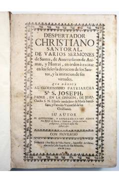 Muestra 1 de DESPERTADOR CHRISTIANO. SANTORAL DE VARIOS SERMONES (Joseph De Barcia Y Zambrana) Blas de Villa Nueva 1725