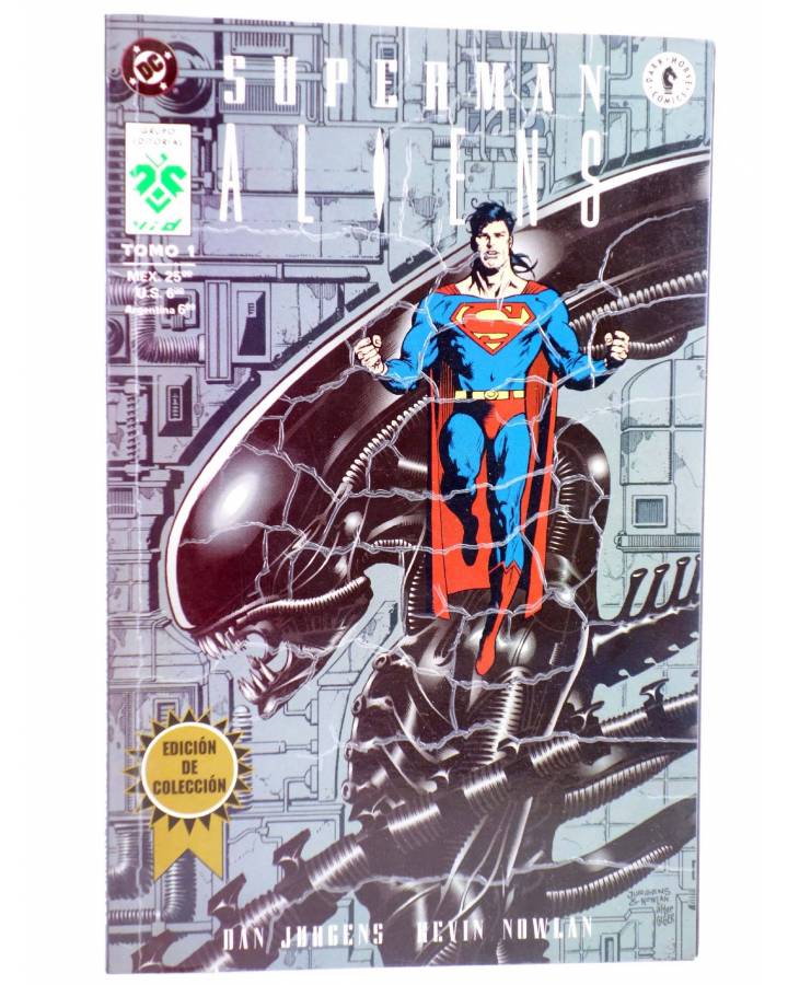 Cubierta de SUPERMAN-ALIENS TOMO 1 (Dan Jurgens / Kevin Nowlan) Vid 1996