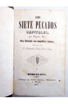 Muestra 1 de LOS SIETE PECADOS CAPITALES TOMOS 1 2 3 4 5 (Eugenio Sue) Sauri Gaspar Berdaguer y Mayol 1847