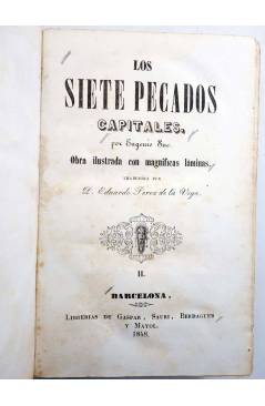 Muestra 2 de LOS SIETE PECADOS CAPITALES TOMOS 1 2 3 4 5 (Eugenio Sue) Sauri Gaspar Berdaguer y Mayol 1847