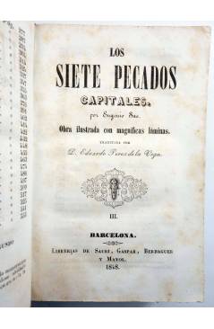 Muestra 3 de LOS SIETE PECADOS CAPITALES TOMOS 1 2 3 4 5 (Eugenio Sue) Sauri Gaspar Berdaguer y Mayol 1847