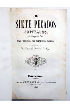 Muestra 4 de LOS SIETE PECADOS CAPITALES TOMOS 1 2 3 4 5 (Eugenio Sue) Sauri Gaspar Berdaguer y Mayol 1847
