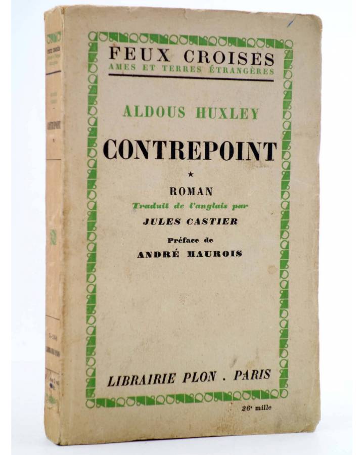 Cubierta de CONTREPOINT TOME PREMIER (Aldous Huxley) Plon 1954