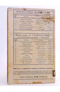 Contracubierta de COLECCIÓN AVENTURA 2. EL DRAMA DE MAISON-DIEU (Gouraud D'Ablancourt) Juventud 1925