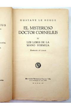 Muestra 2 de COL. ENIGMA. EL MISTERIOSO DOCTOR CORNELIUS IV 4. LOS LORES DE LA MANO BERMEJA (Gustave Le Rouge) Saturnino