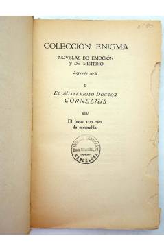 Muestra 1 de COL. ENIGMA. EL MISTERIOSO DOCTOR CORNELIUS XIV 14. EL BUSTO CON OJOS DE ESMERALDA (Gustave Le Rouge) 1922
