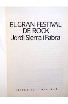 Muestra 1 de SAM NUMIT 3. EL GRAN FESTIVAL DE ROCK - CAT (Jordi Sierra I Fabra) Timun Mas 1990