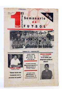 Cubierta de SEMANARIO DE FUTBOL 1ª REGIONAL GRUPO 2º 4 (Vvaa) Burjassot 1996