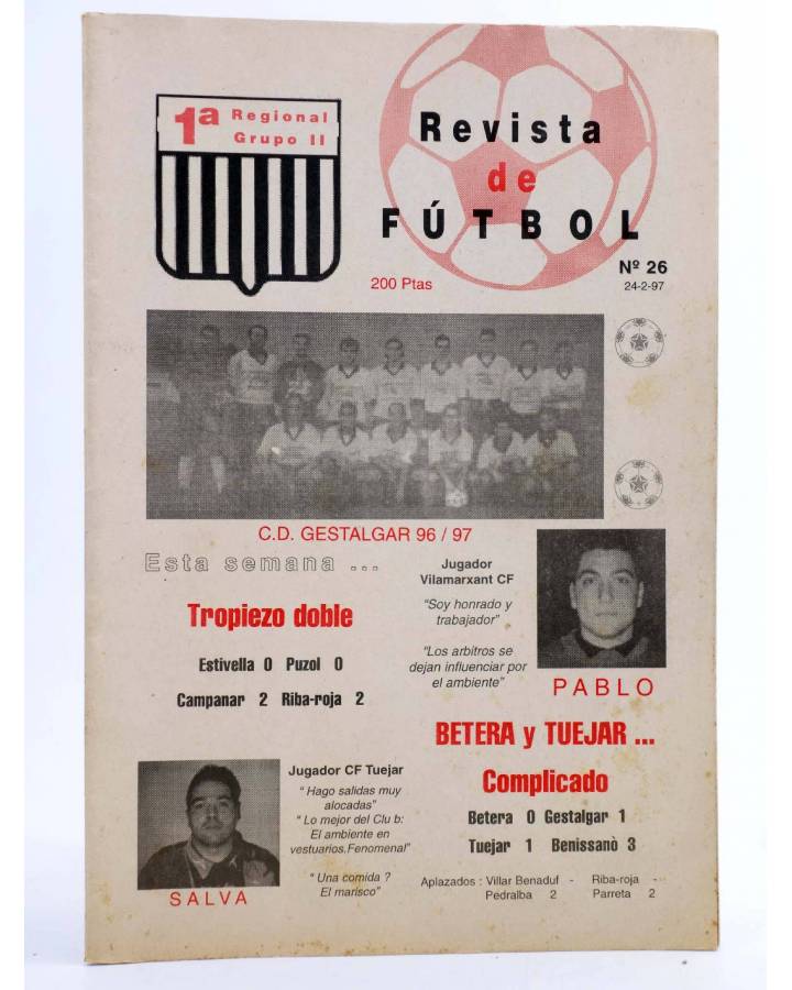 Cubierta de REVISTA DE FUTBOL 1ª REGIONAL GRUPO 2º 26 (Vvaa) Burjassot 1997