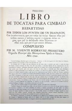 Muestra 2 de LIBRO DE TOCATAS PARA CIMBALO. 30 SONATAS Y 1 PASTORELA (Rodríguez Monllor / Climent) Valencia 1978