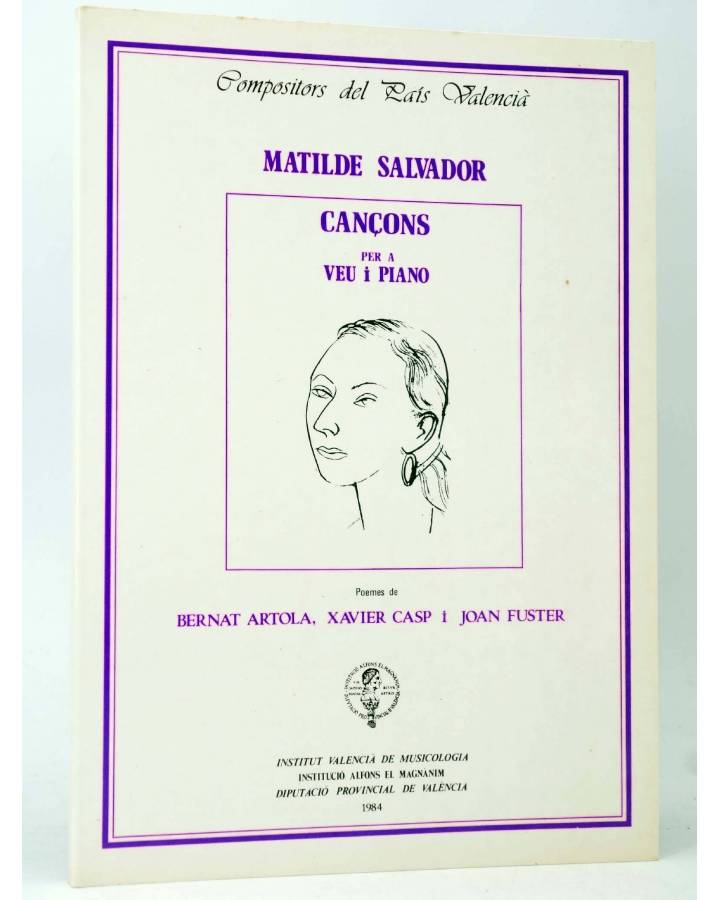 Cubierta de CANÇONS PER A VEU I PIANO (Matilde Salvador) Valencia 1984