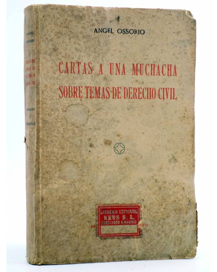 Cubierta de CARTAS A UNA MUCHACHA SOBRE TEMAS DE DERECHO CIVIL (Ángel Ossorio) Pueyo 1925