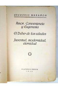 Muestra 1 de AMOR CONVENIENCIA Y EUGENESIA (Gregorio Marañón) Historia Nueva 1929