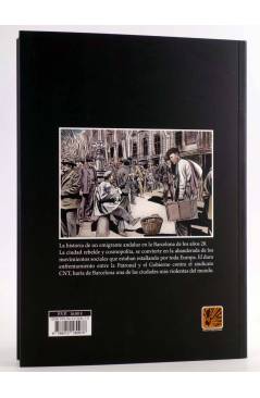 Contracubierta de NUBES NEGRAS 1. Una historia del pistolerismo en la Barcelona 1920 (Antonio Raya Rosas) Trilita 2020