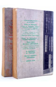Contracubierta de TEXTES CHOISIS DES AUTEURS PHILOSOPHIQUES 2 VOLS (A. Cuvillier) Armand Colin 1962