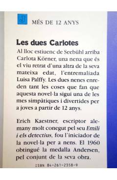 Muestra 1 de LES DUES CARLOTES (Erich Kaestner) Joventud 1989. CAT.