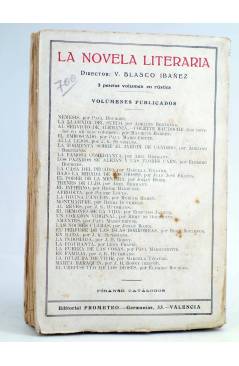 Contracubierta de LA NOVELA LITERARIA. AL SERVICIO DE ALEMANIA / COLETTE BAUDOCHE (Mauricio Barrés) Prometeo 1918