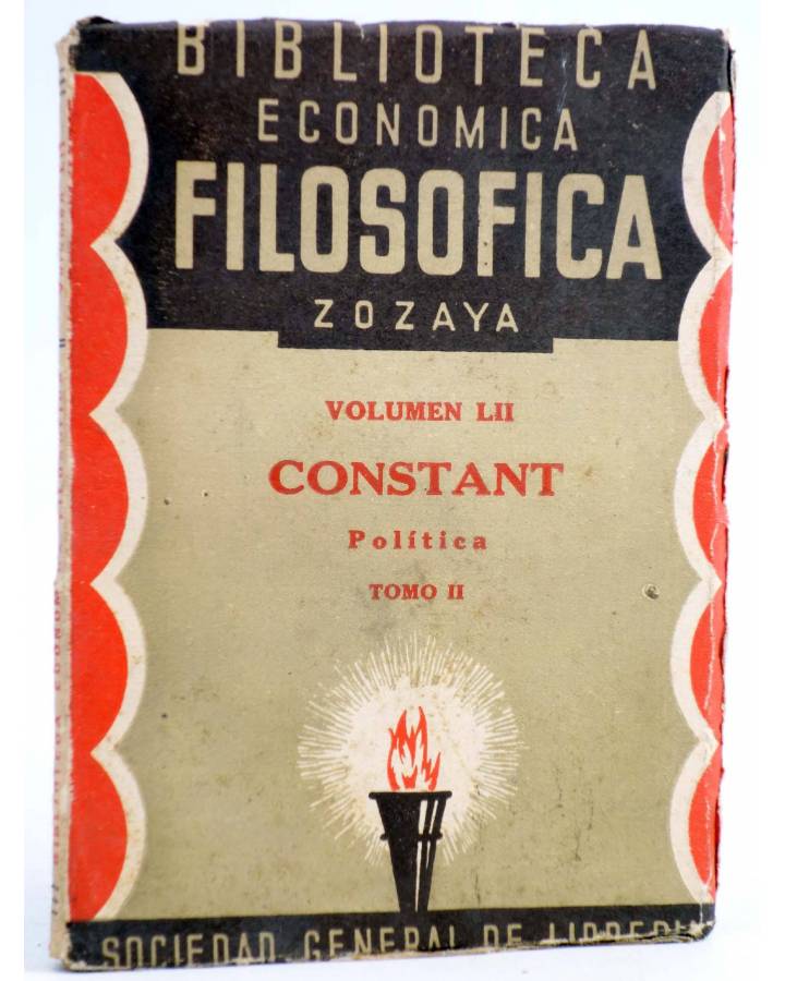 Cubierta de BIBLIOTECA ECONÓMICA FILOSÓFICA VOLUMEN LII. POLÍTICA TOMO II (Constant) SGEL 1891