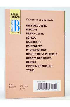 Contracubierta de HÉROES DE LA PRADERA 1109. WICHITA CIUDAD DE CUATREROS (M.L. Estefanía) B 2001