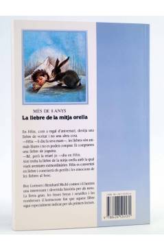 Contracubierta de LA LLEBRE DE LA MITJA ORELLA (Boy Lornsen) Joventud 1989. CAT.