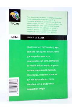 Contracubierta de TUCÁN 139. JUANITA VENTURA Y LOS EXTRATERRESTRES (Pablo Barrena / Joma) Edebé 2003