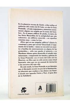 Contracubierta de EL ENIGMA DE LA GRAN PIRÁMIDE REVELADO POR EL LIBRO DE LOS MUERTOS (W. Marsham Adams) Abraxas 2003