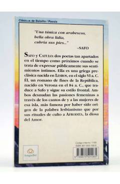 Contracubierta de CLÁSICOS DE BOLSILLO 1. AFRODITA Y OTROS POEMAS AL AMOR (Safo Y Cátulo) Longseller 2002