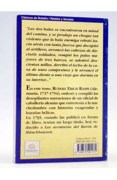 Contracubierta de CLÁSICOS DE BOLSILLO 4. EL BARÓN DE MÜNCHHAUSEN (Rudolf E. Raspe) Longseller 2002