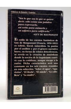 Contracubierta de CLÁSICOS DE BOLSILLO 7. CUENTOS FANTÁSTICOS (Guy De Maupassant) Longseller 2002