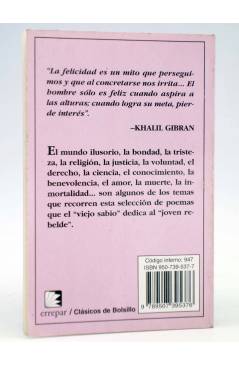 Contracubierta de CLÁSICOS DE BOLSILLO 9. LA PROCESIÓN (Khalil Gibran) Errepar 1998