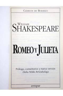 Muestra 2 de CLÁSICOS DE BOLSILLO 31. ROMEO Y JULIETA (William Shakespeare) Longseller/Errepar 1999