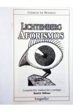 Muestra 2 de CLÁSICOS DE BOLSILLO 72. AFORISMOS (Lichtenberg) Longseller 2001
