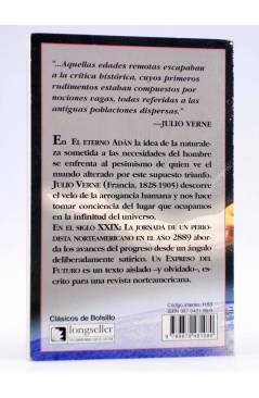 Contracubierta de CLÁSICOS DE BOLSILLO 74. EL ETERNO ADÁN y otros cuentos (Julio Verne) Longseller 2001